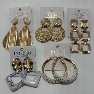 Gold and White Earring Collection